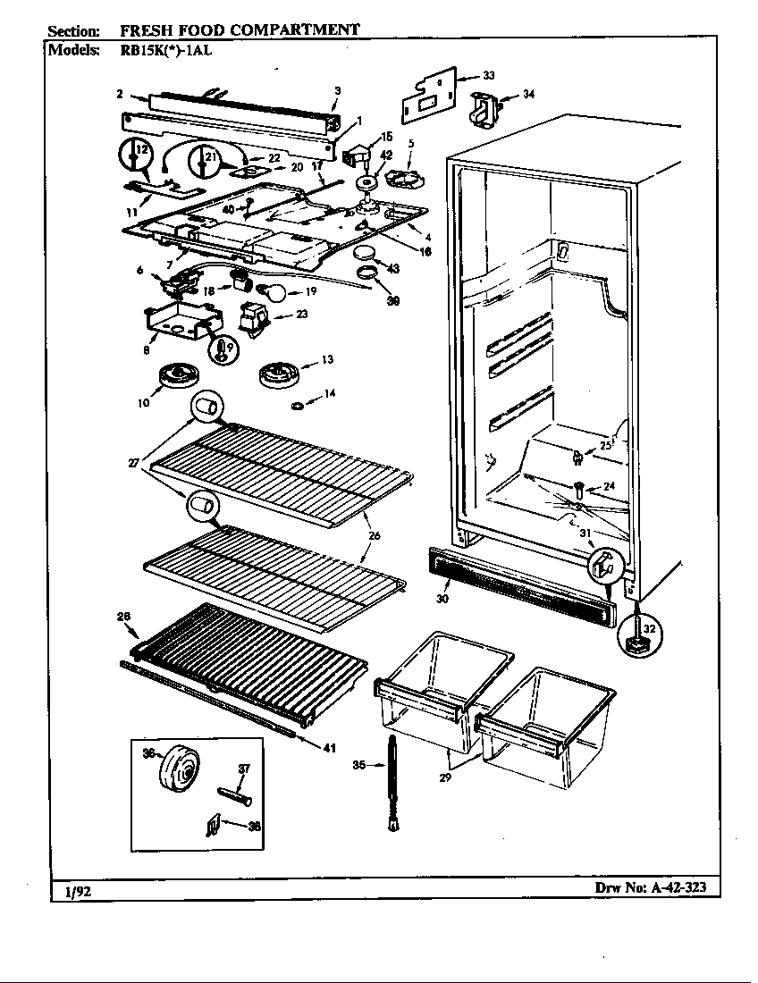 Magic Chef RB15KA-1AL/BG02A fresh food compartment (rb15ka-1al/bg02a) (rb15kn-1al/bg02a) diagram