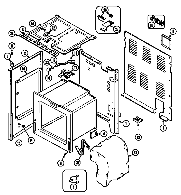 Crosley CE3878VVD body diagram
