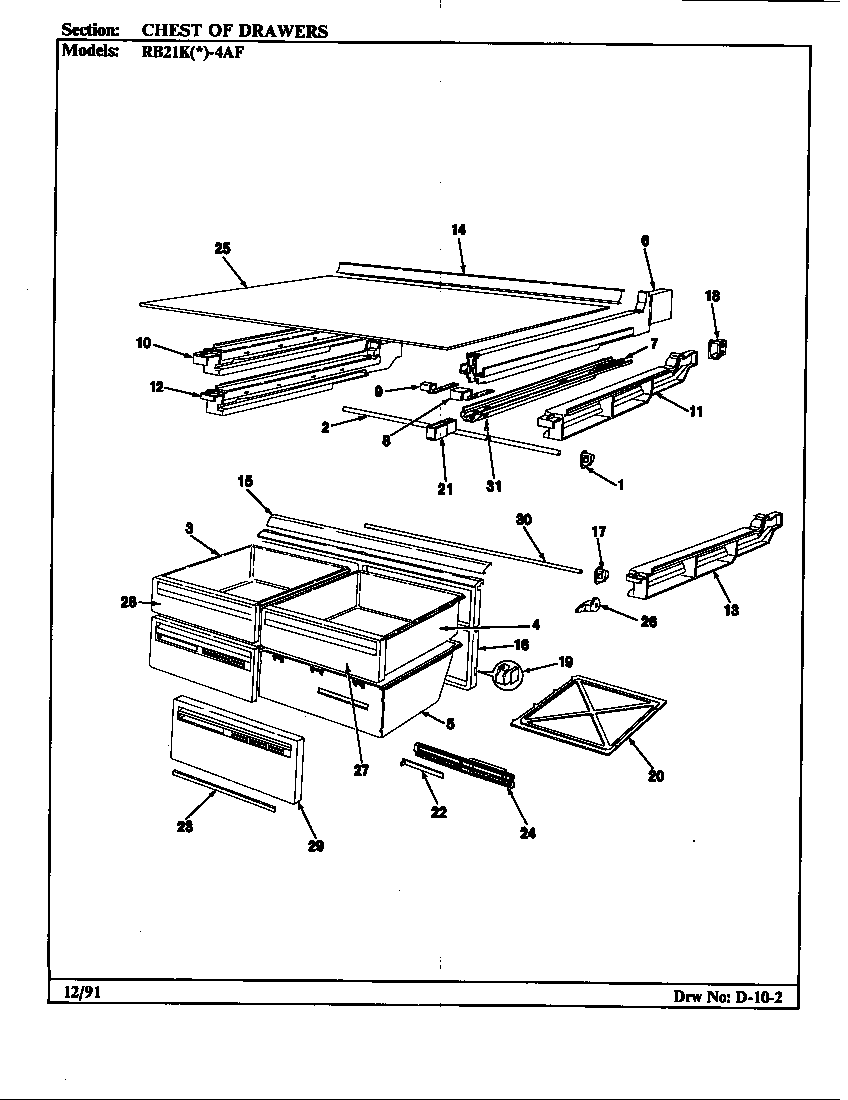 Magic Chef RB21KN4AF/BG76A chest of drawers (rb21ka4af/bg75a) (rb21kn4af/bg76a) diagram