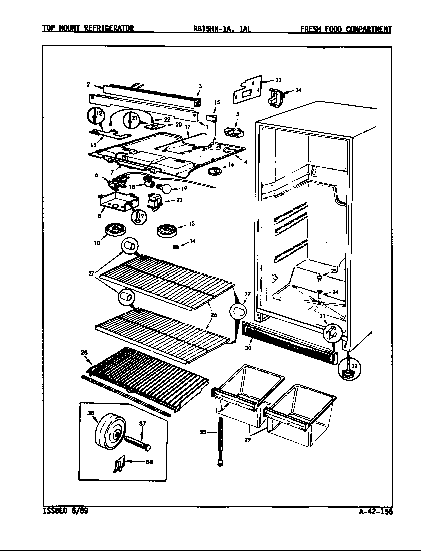 Magic Chef RB15HA-1AL/8C43B fresh food compartment diagram