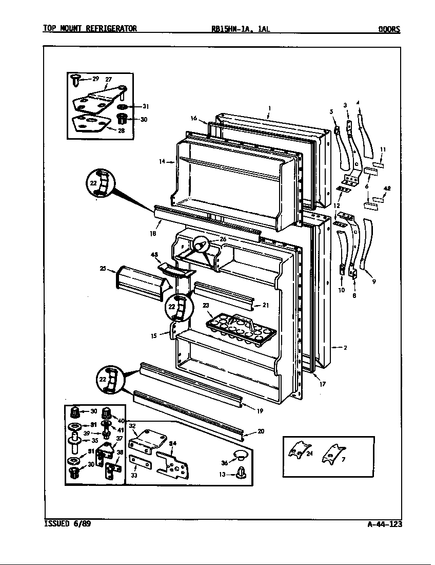 Magic Chef RB15HA-1AL/8C43B doors diagram