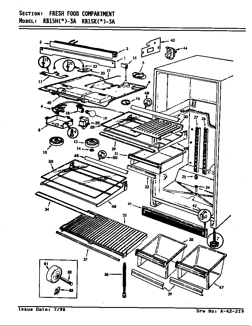 Magic Chef RB15HA-3A/8C72A fresh food compartment diagram