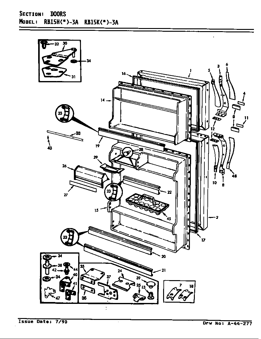Magic Chef RB15HA-3A/8C72A doors diagram