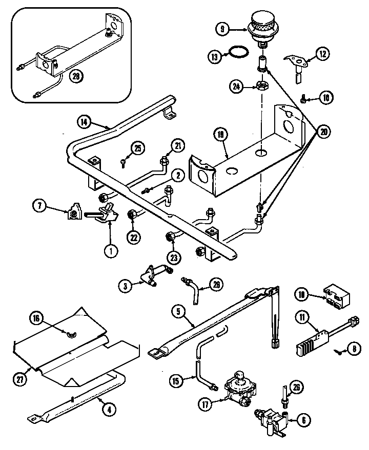 Hardwick H3478XVB gas controls diagram