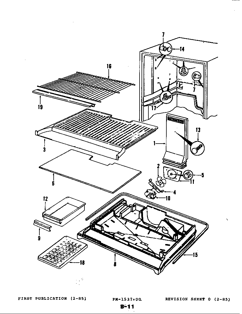 Maytag B17N-2RNTP/4D43A freezer compartment diagram