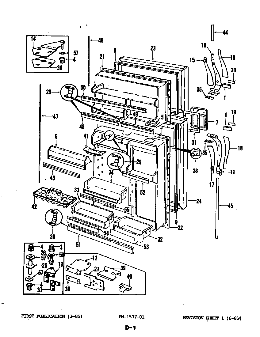 Maytag B17N-2RNTP/4D43A fresh food & freezer door diagram