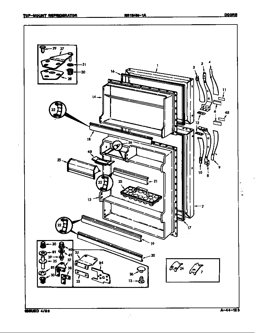 Magic Chef RB15HN-1A/8C50A doors diagram