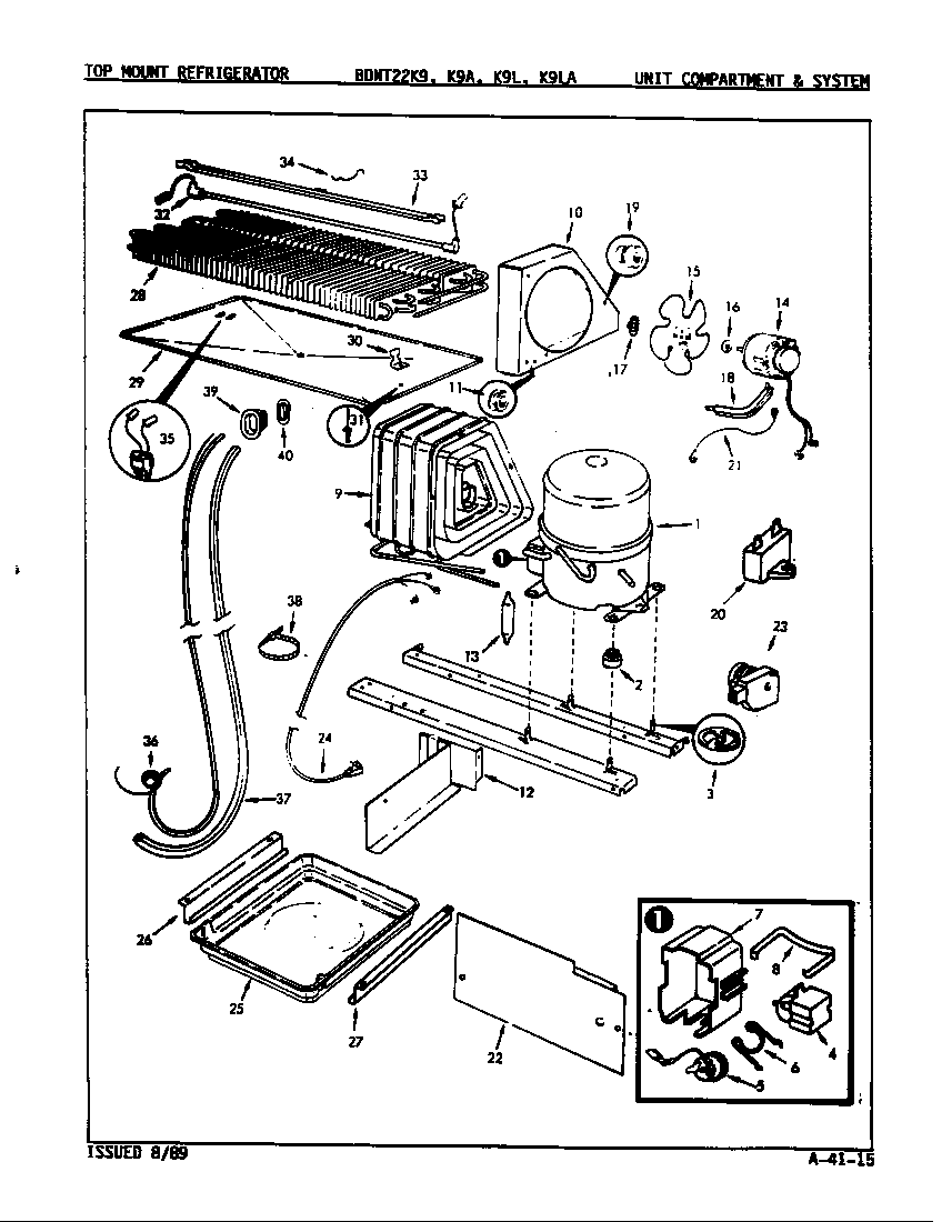 Maytag BDNT22K9-9A55B unit compartment & system diagram