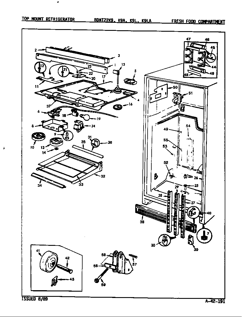 Maytag BDNT22K9-9A55B fresh food compartment diagram