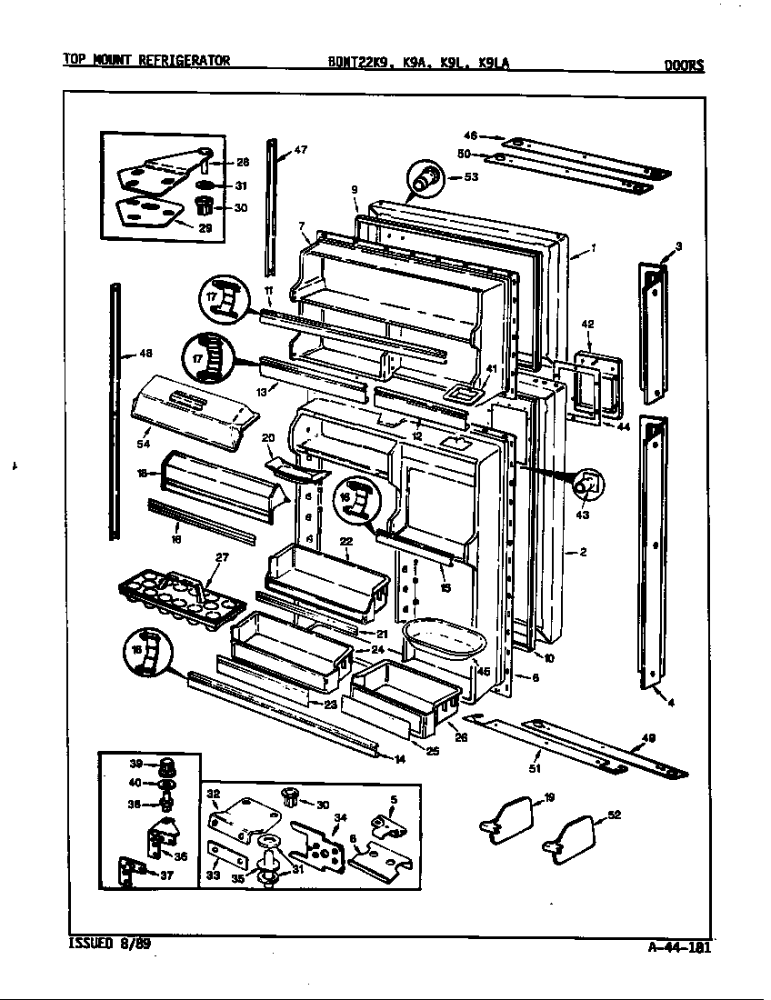 Maytag BDNT22K9-9A55B doors diagram