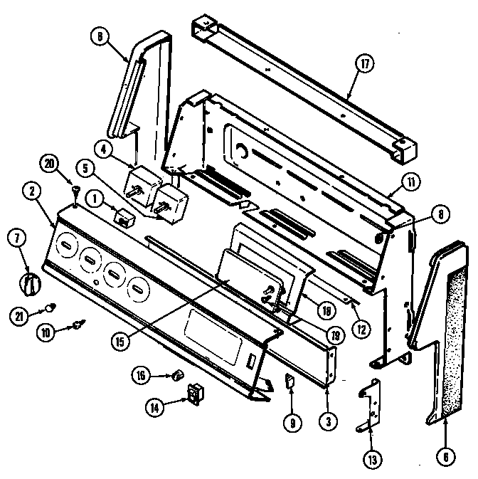 Hardwick H3878XVB control panel diagram