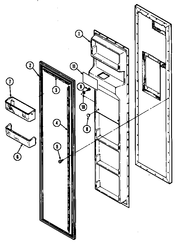 Maytag RSW24E0ZAL freezer inner door diagram