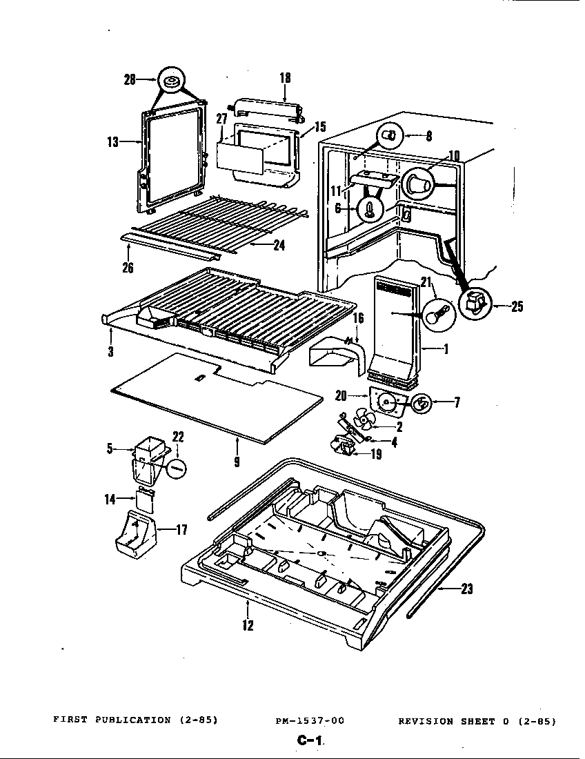 Magic Chef RB22DN-3AI/4B54A freezer compartment diagram