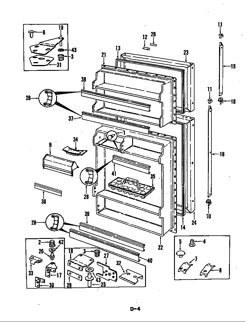 Magic Chef E15Y-2RNTP/5C50B fresh food & freezer door diagram