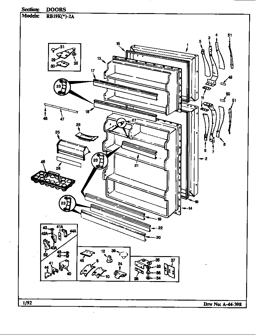 Magic Chef RB19KY-2A/BG58C doors diagram