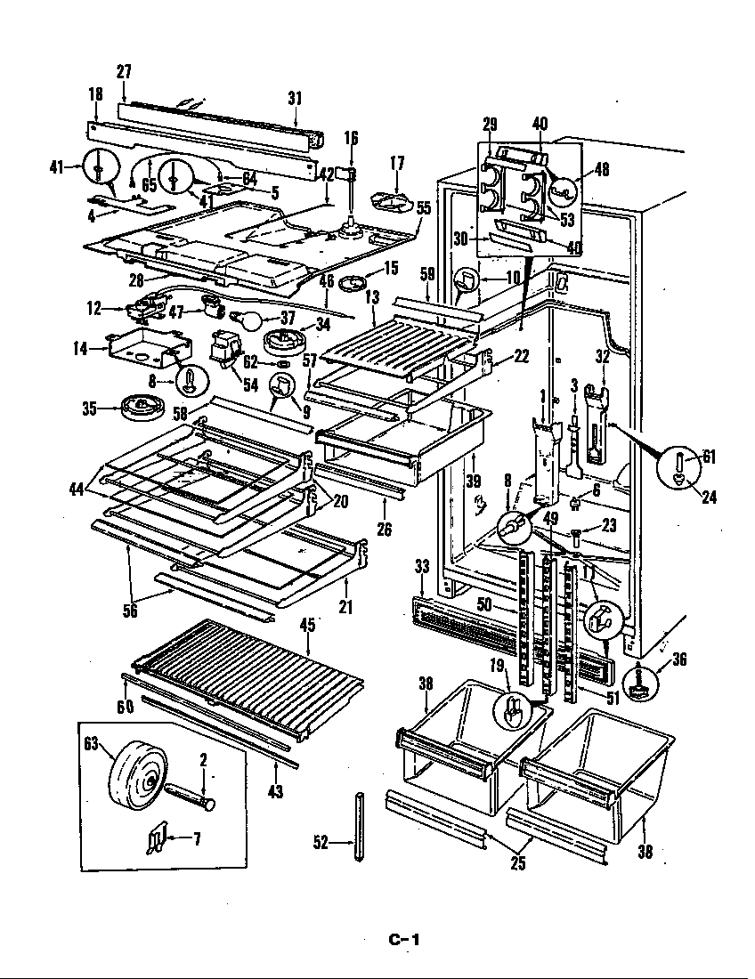 Magic Chef CRB22EY-3AI/5D66A fresh food compartment diagram