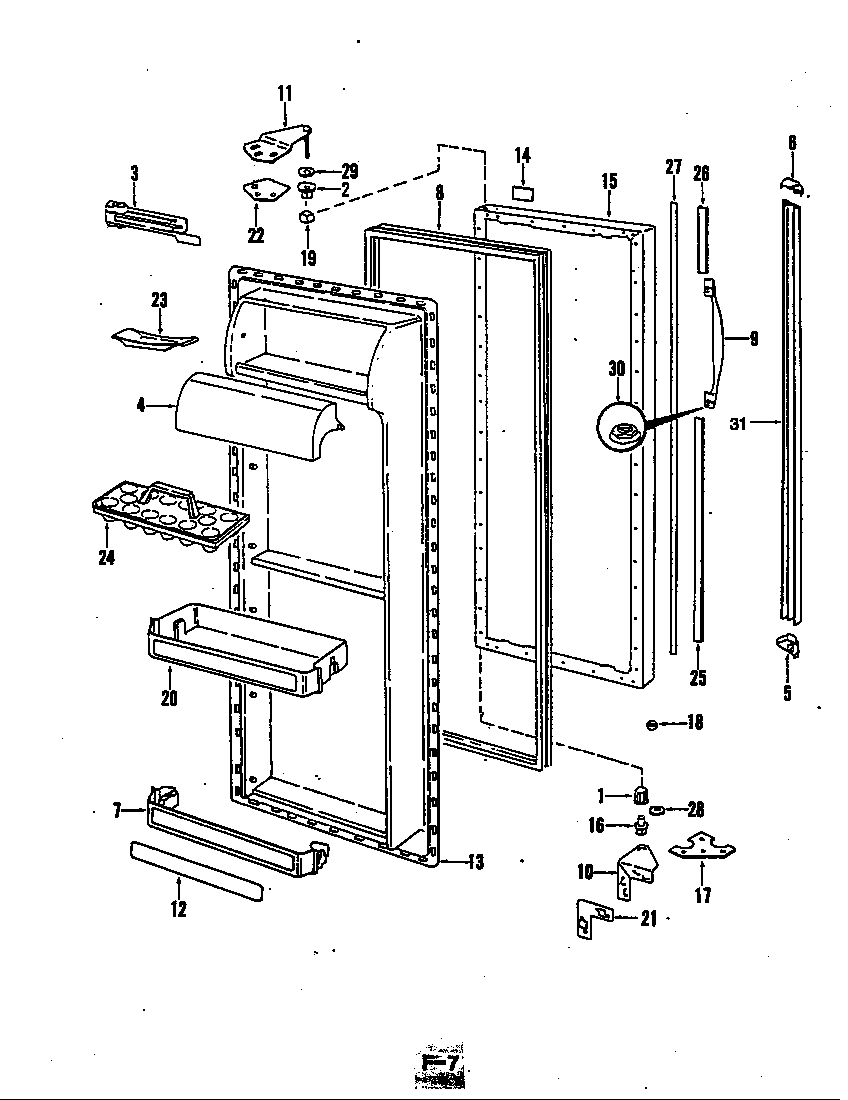 Magic Chef CRD22EA-3A/5M74B fresh food door diagram