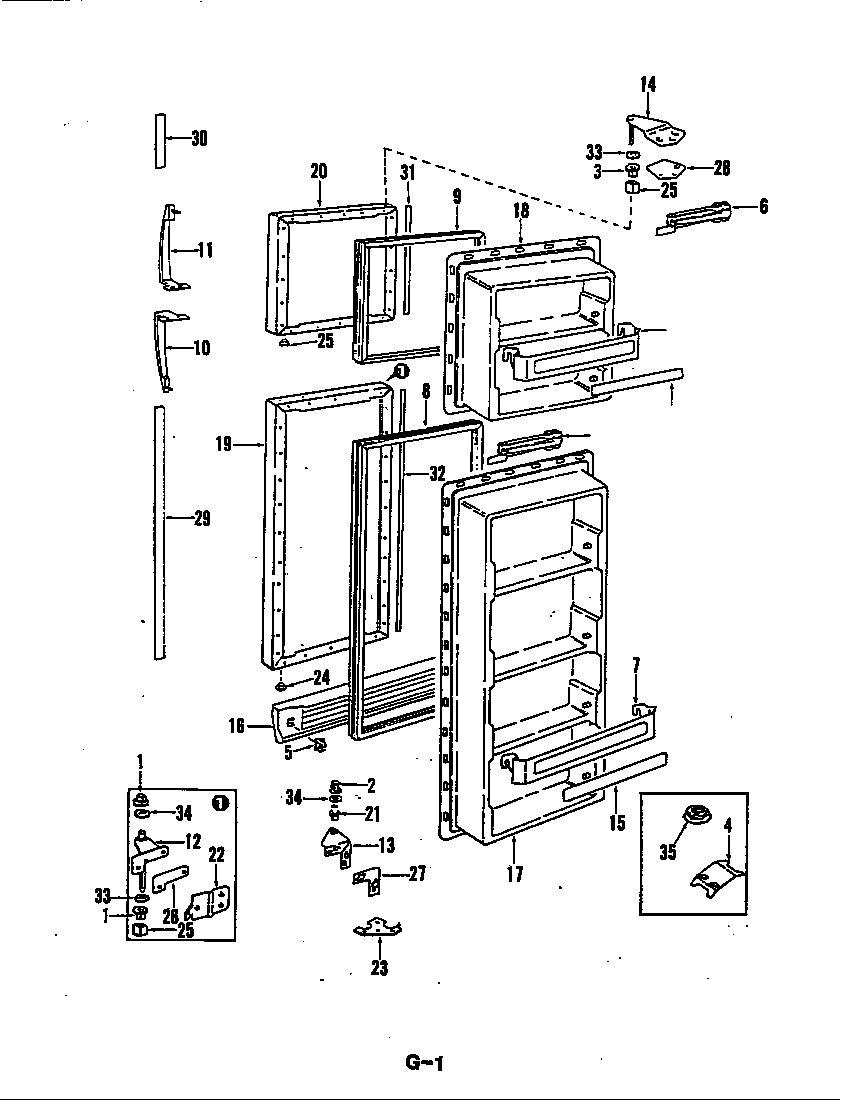 Magic Chef CRD22EA-3A/5M74B freezer door diagram