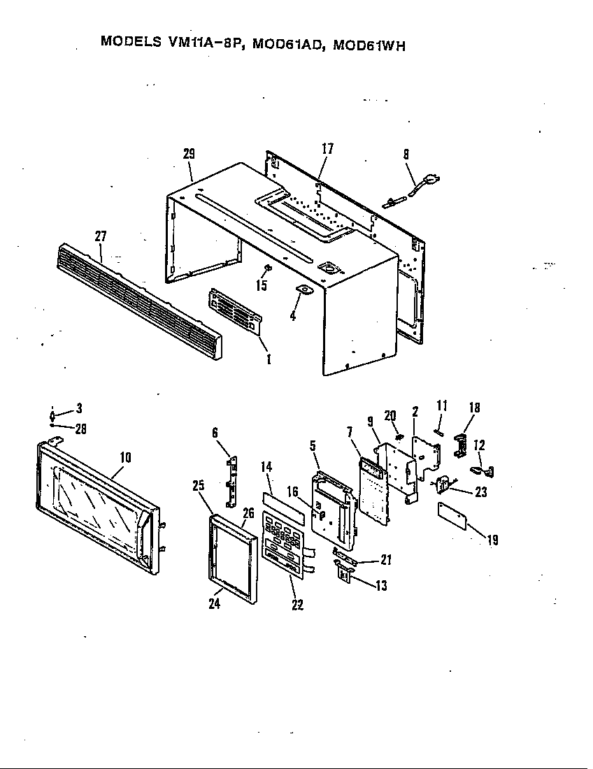 Magic Chef S28FY-7CXWV8 microwave-upper (vm11a-8p) diagram