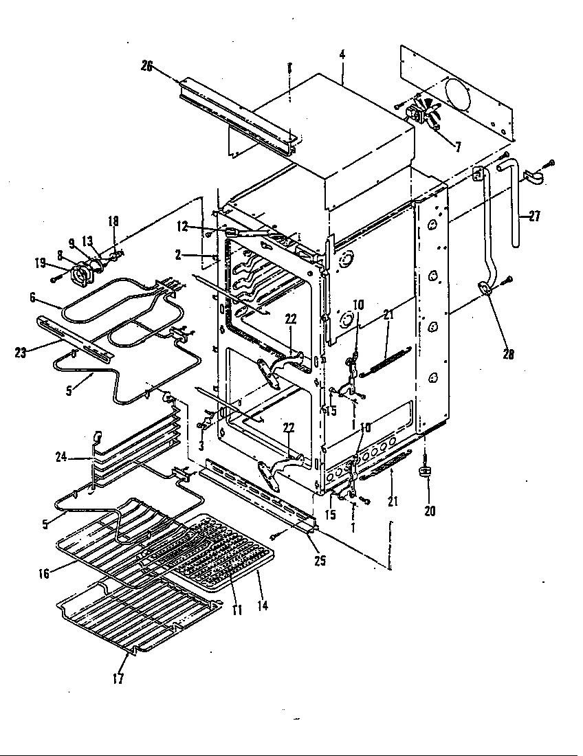 Magic Chef 77E-5EXWW body diagram
