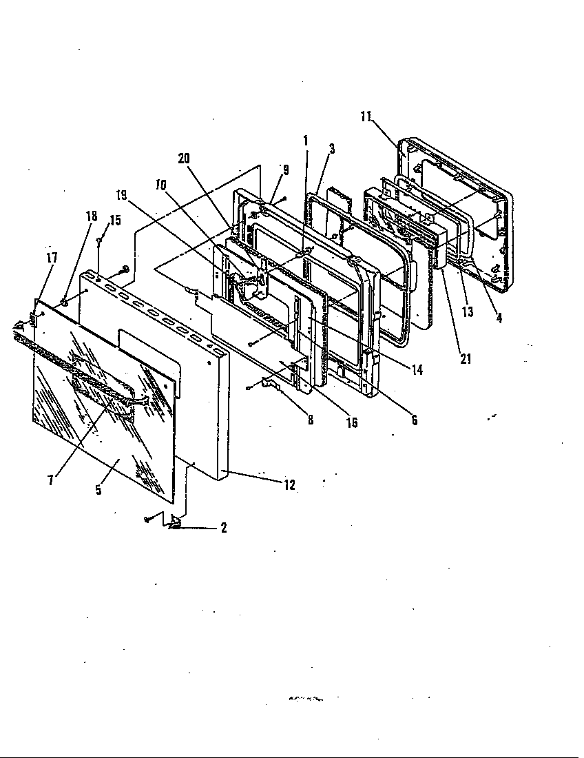 Magic Chef 77E-5EXWW door diagram