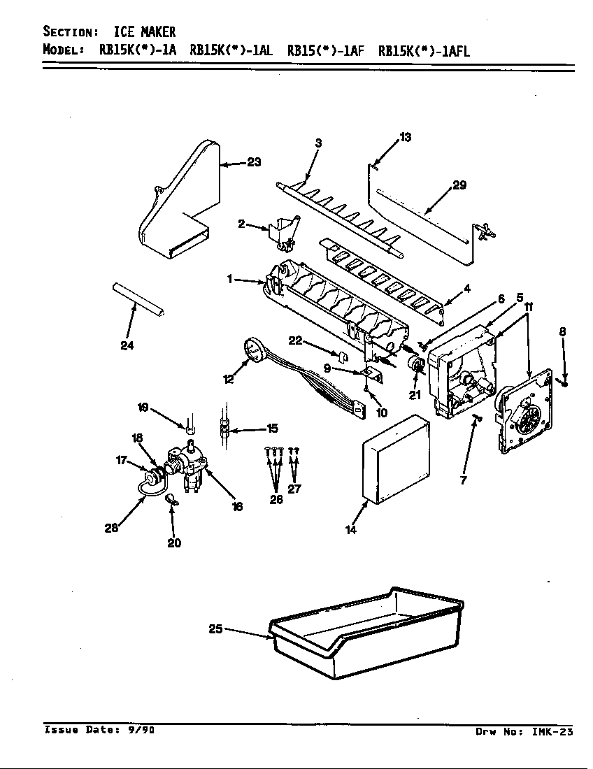 Magic Chef RB15KA1AF/AG03B ice maker diagram