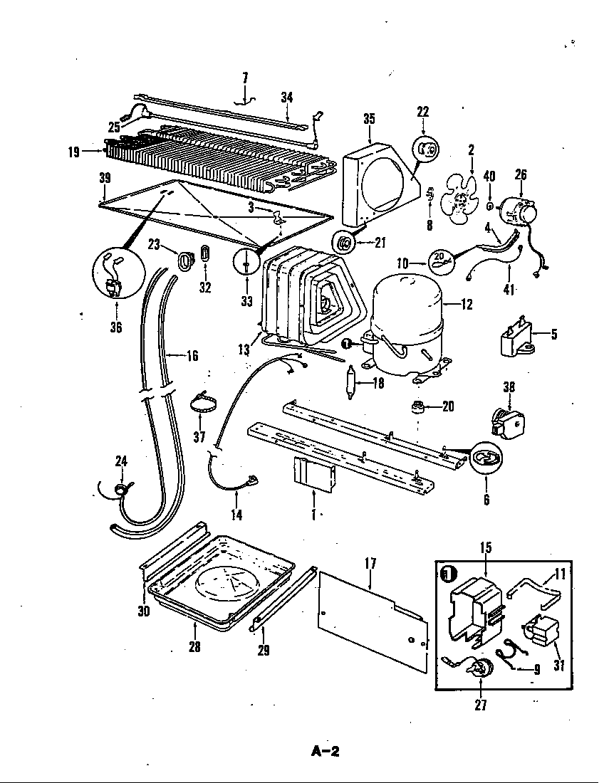 Magic Chef RB17EY-1A/5C42B unit compartment & system diagram