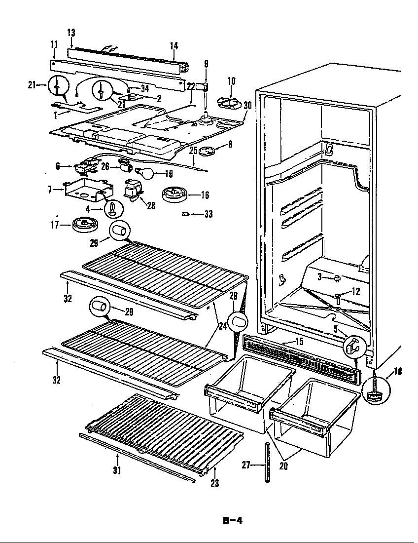 Magic Chef RB17EY-1A/5C42B fresh food compartment diagram