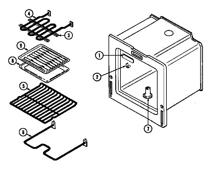 Admiral CREA200ACL oven diagram