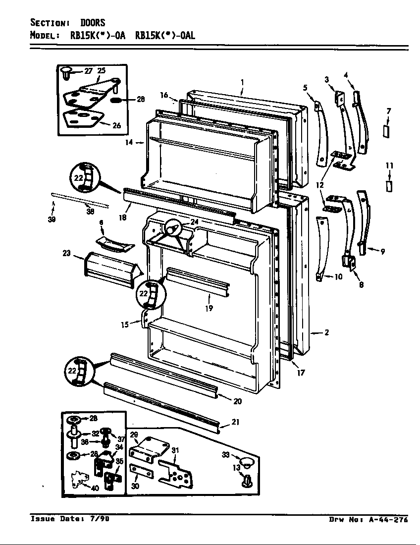 Magic Chef RB15KN-0AL/AG07B doors diagram