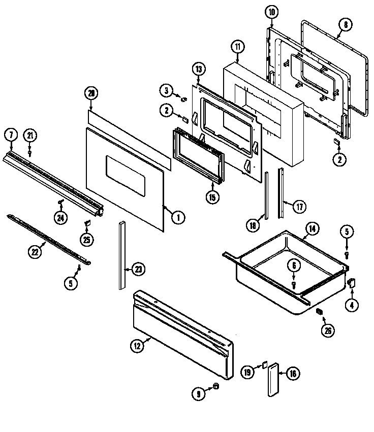 Admiral CREA750ACM door/drawer diagram