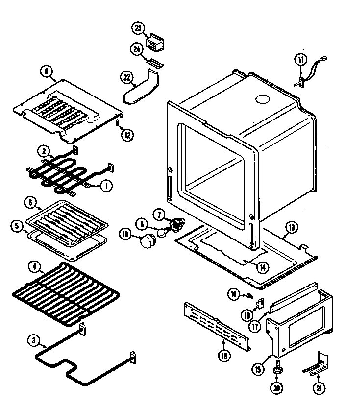 Admiral CREA750ACM oven/base diagram