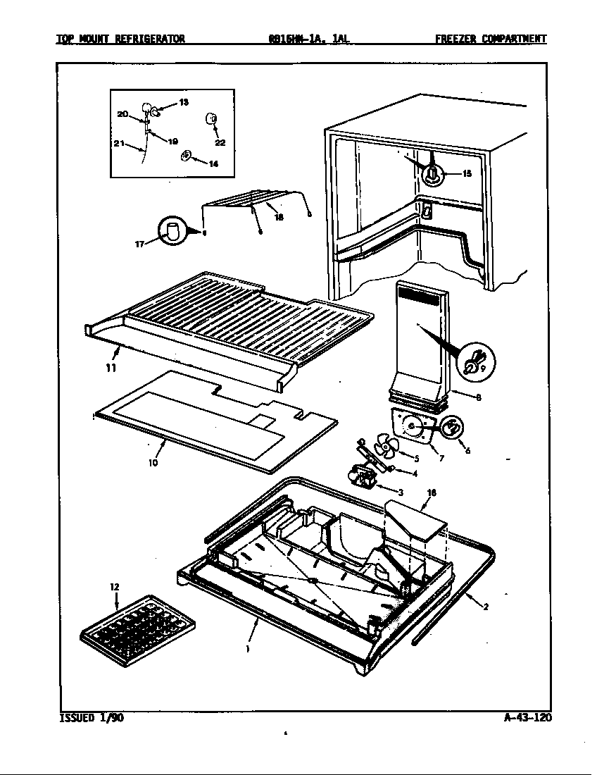 Magic Chef RB15HN-1AL/9B42A freezer compartment diagram