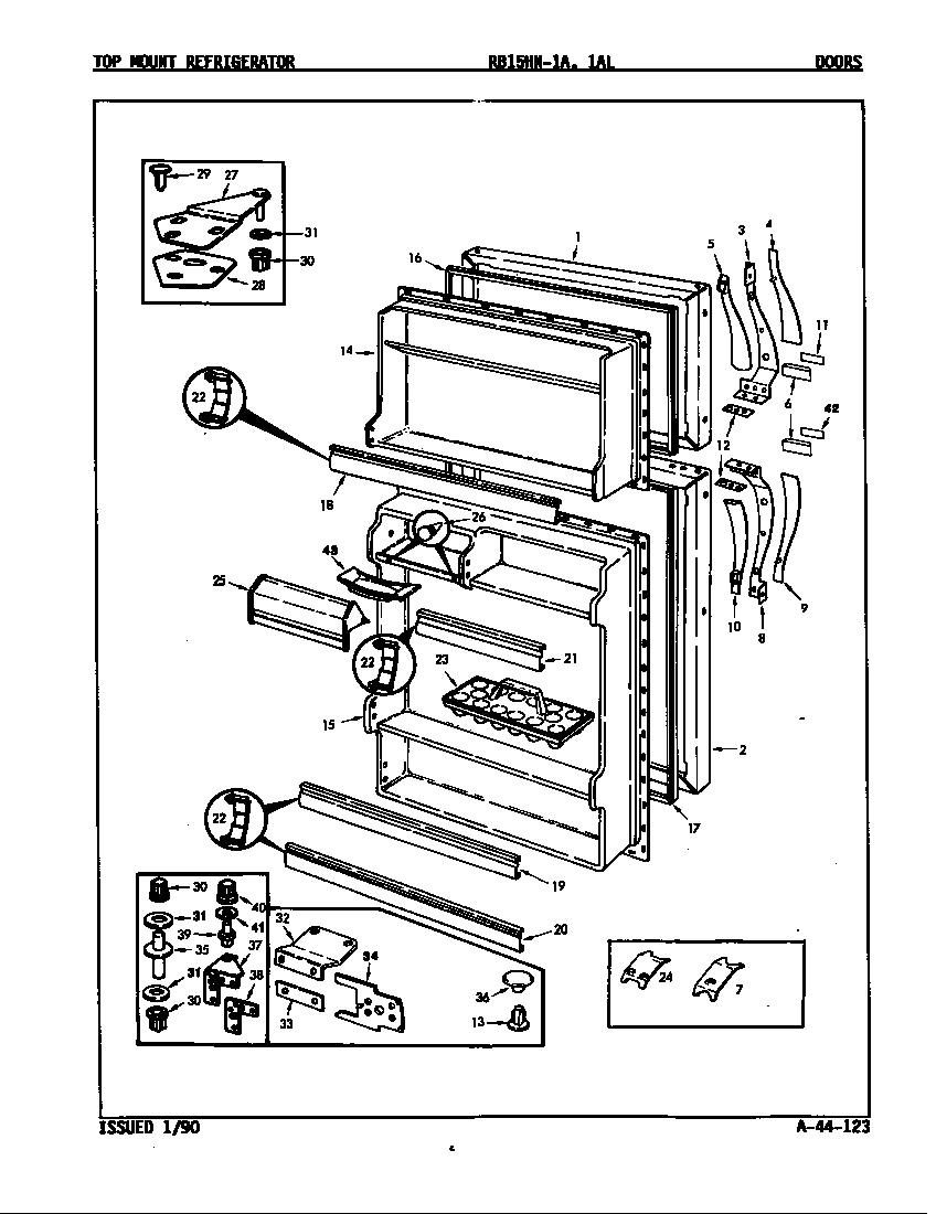 Magic Chef RB15HN-1AL/9B42A doors diagram