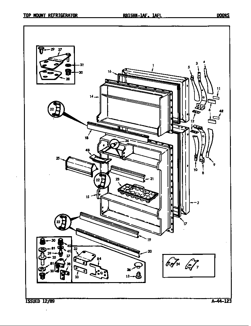 Magic Chef RB15HN1AFL/9B45A doors diagram