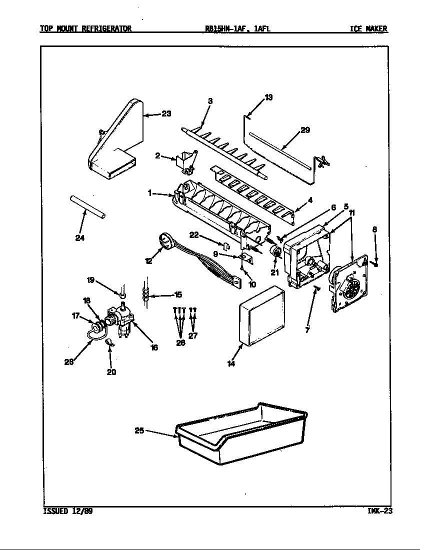 Magic Chef RB15HN1AFL/9B45A ice maker diagram