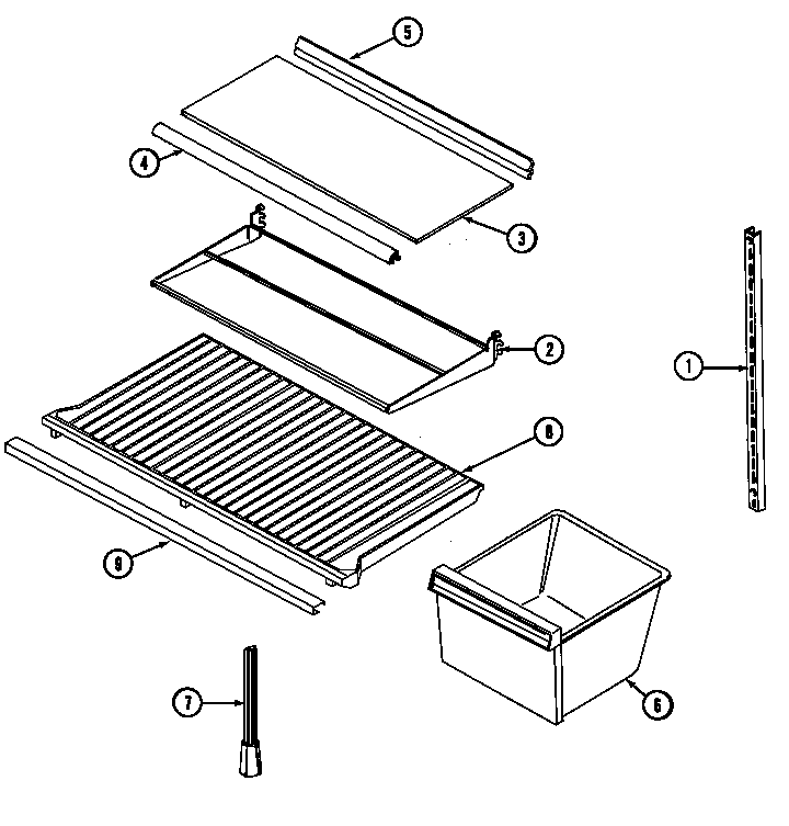 Magic Chef RB153TA shelves & accessories diagram