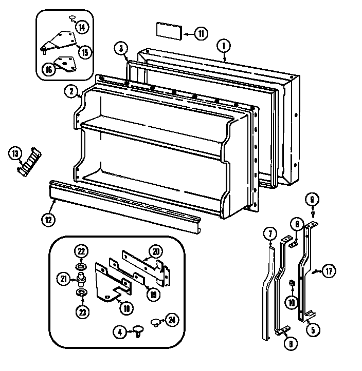 Magic Chef RB153TA freezer door diagram