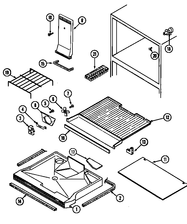 Norge NT173NW freezer compartment diagram