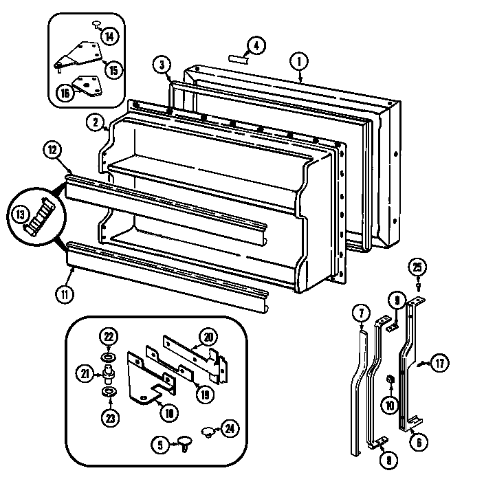 Norge NT173NW freezer door diagram