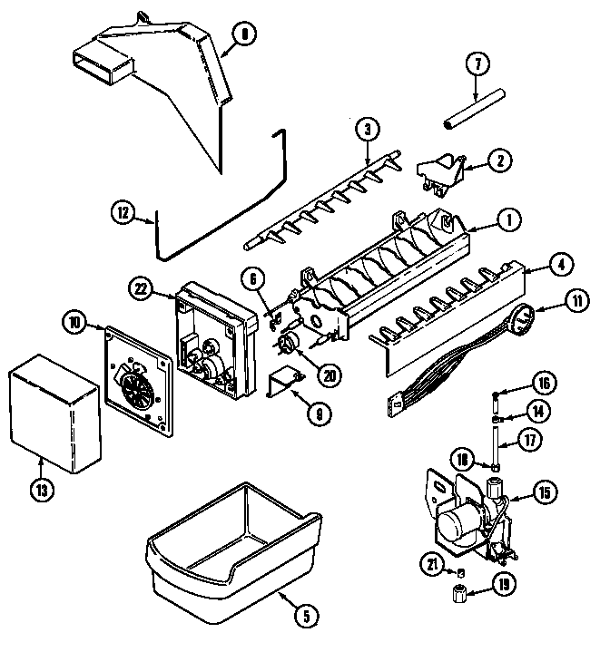 Norge NT173NW optional ice maker kit (ice) diagram