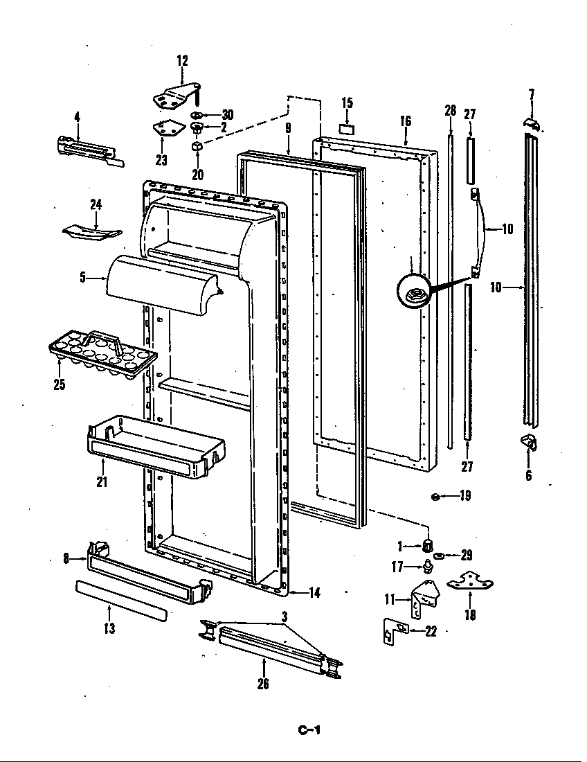 Magic Chef CRD22EY-3A/5M74A fresh food door diagram