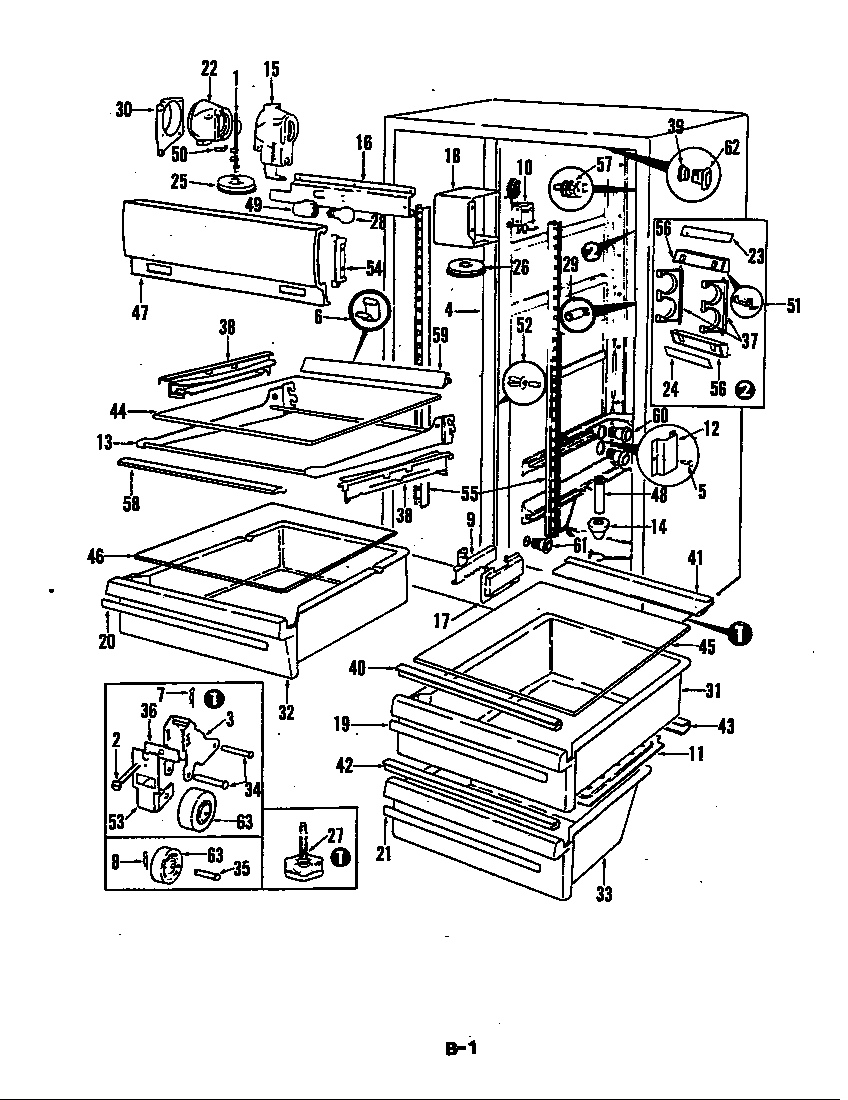 Magic Chef CRD22EY-3A/5M74A fresh food compartment diagram