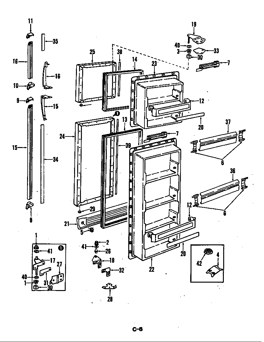 Magic Chef CRD22EY-3A/5M74A freezer door diagram