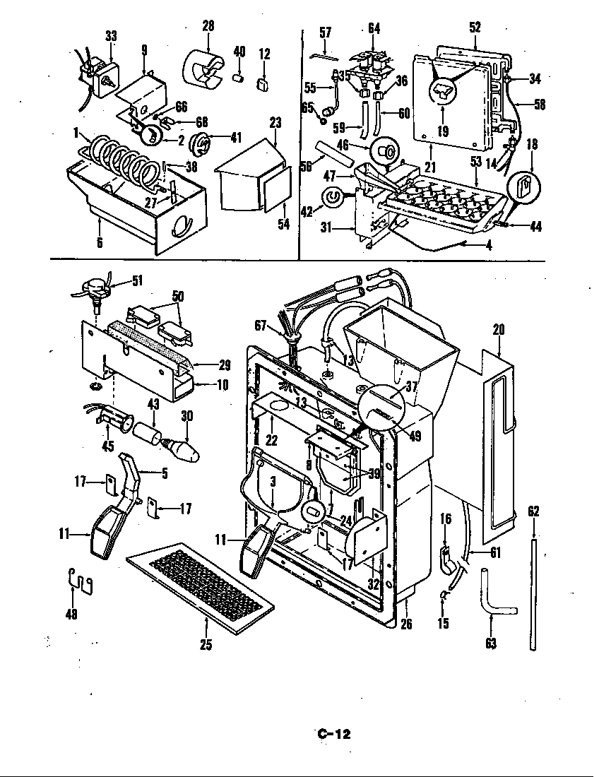 Magic Chef CRC24EN-3AI-5M75A ice & water dispenser diagram