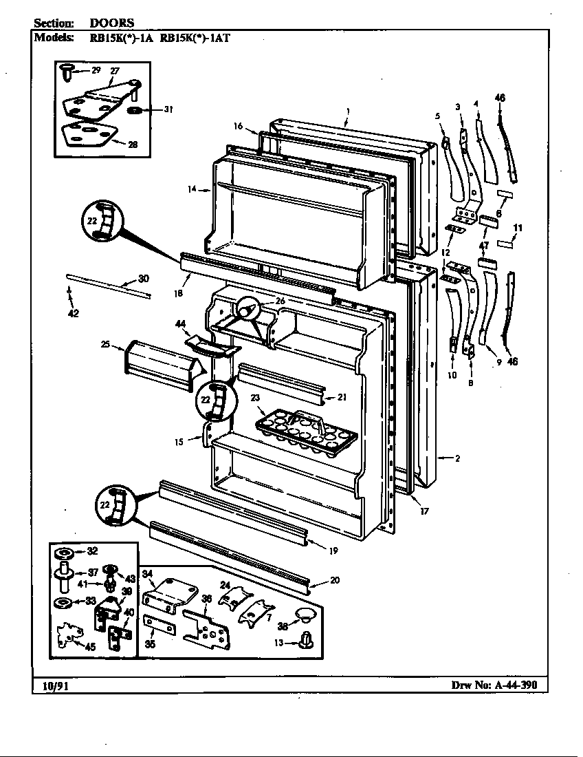 Magic Chef RB15KY-1A/BL02A doors diagram