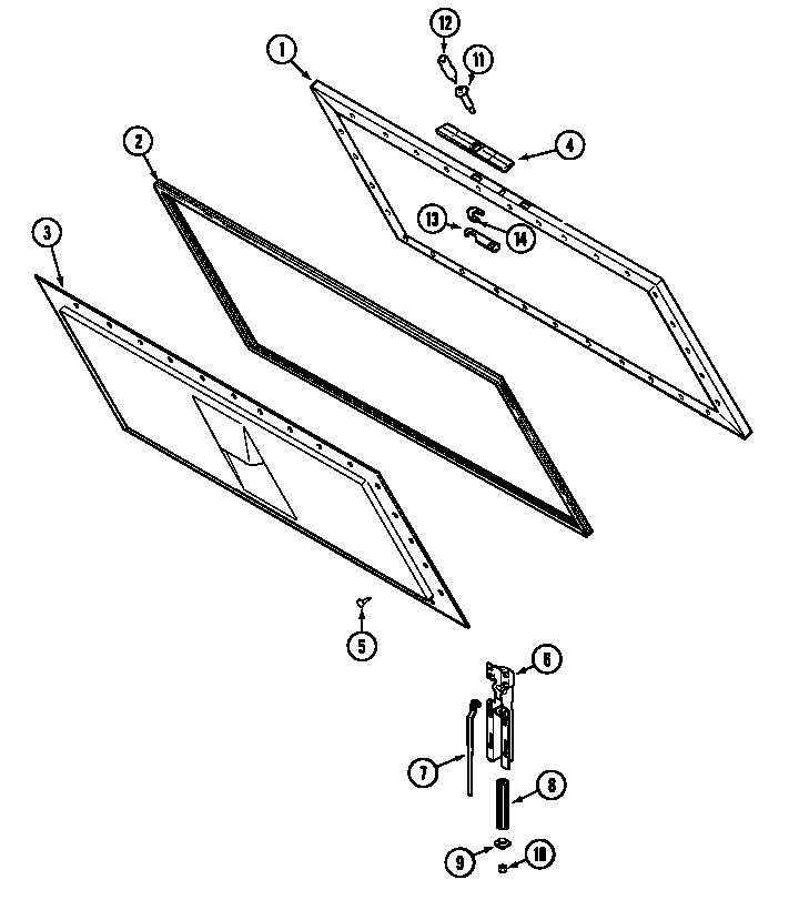 Admiral RFCA070AAW lid diagram
