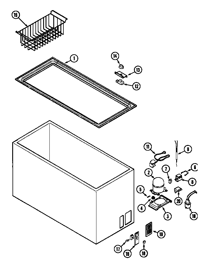 Admiral RFCA070AAW cabinet diagram