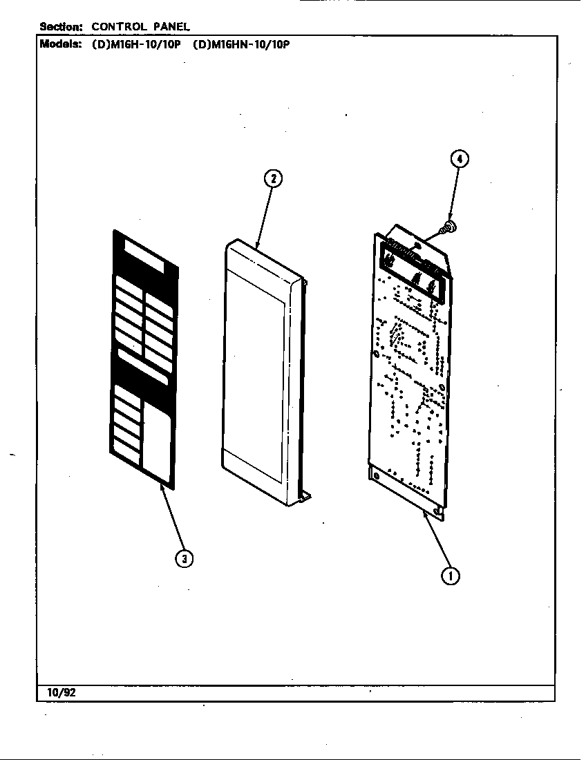 Maytag DM16H-10P control panel diagram