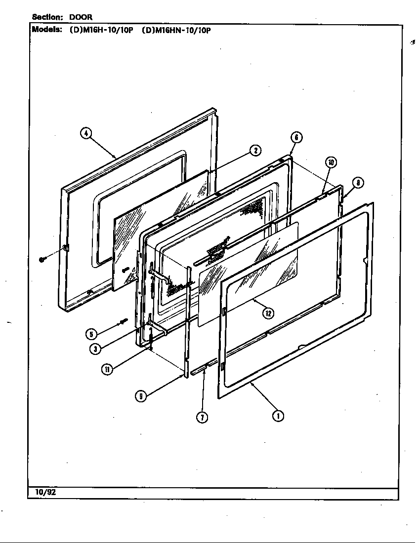Maytag DM16H-10P door diagram